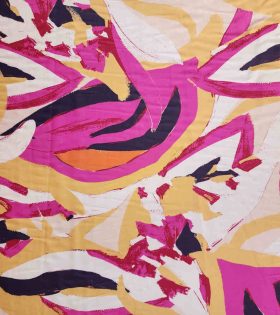 Printed Armani Satin - Abstract - Cerise