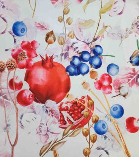 Printed Mini Matt - Pomegranate - White