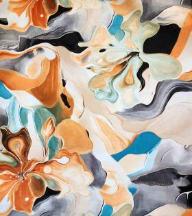 Foil Look Printed Duchess Satin