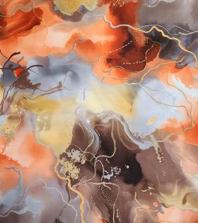 Foil Look Printed Duchess Satin