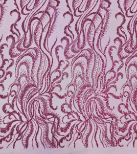 Embroidered Evening Tulle - Cerise Pink