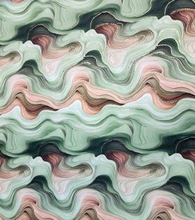 Foil Look Printed Duchess Satin
