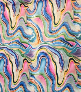 Foil Look Printed Duchess Satin