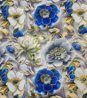 Foil Look Printed Duchess Satin
