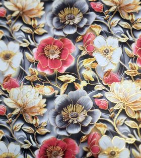 Foil Look Printed Duchess Satin