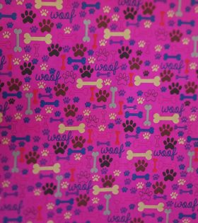 Printed Cotton Poplin - Cerise Pink