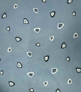 Printed Cotton Poplin - Denim Blue