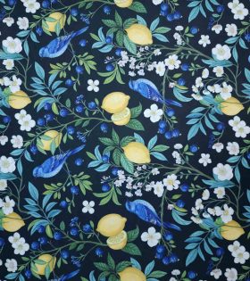 Printed Mini Matt - Lemons & Birds - Black