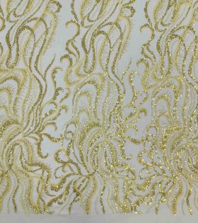 Embroidered Evening Tulle - Yellow