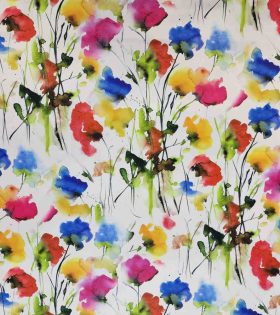 Digital Printed Duchess Satin - Floral - Nude