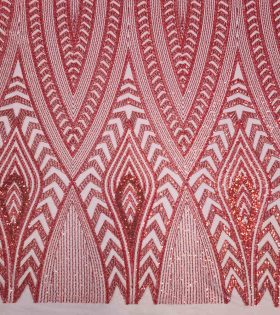 Kara Beaded Tulle - Red