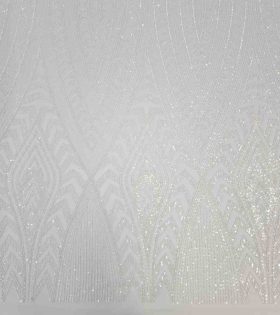 Kara Beaded Tulle - White