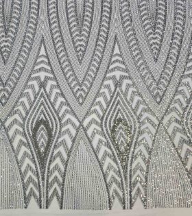 Kara Beaded Tulle - Grey