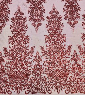 Mistelle Sugar Metallic Tulle - Red