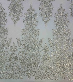 Mistelle Sugar Metallic Tulle - White
