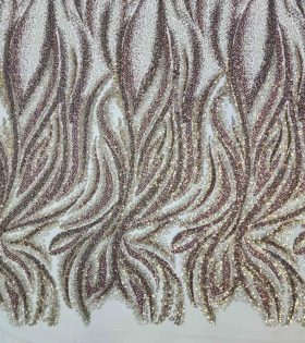 Julia Beaded Tulle - Taupe
