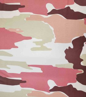 Printed Tik Tok Satin D2 - Abstract - Coral