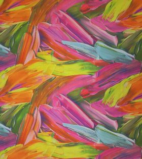Printed Tik Tok Satin D4 - Abstract - Cerise Pink