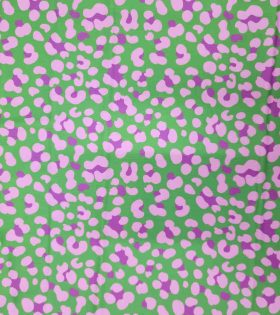 Printed Tik Tok Satin D1 - Animal Print - Emerald Green