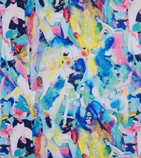 Printed Satin - Kaleidoscope Blu - Multicolored