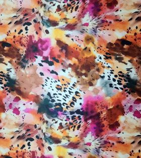 Printed Satin - Vibrant - Orange