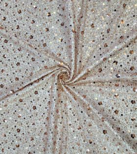 French Beaded Spankle Tulle - Beige