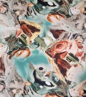 Foil Look Printed Duchess Satin
