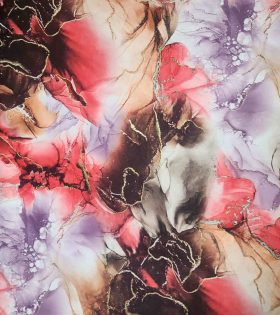 Foil Look Printed Duchess Satin