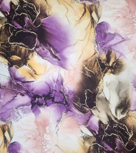 Foil Look Printed Duchess Satin