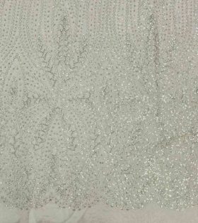 Beaded Tulle - Beige