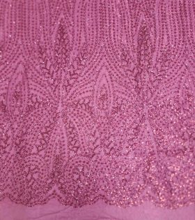 Beaded Tulle - Maroon