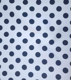 Digital Printed Duchess Satin - Polka Dots - White