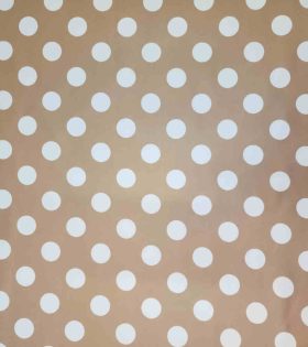 Digital Printed Duchess Satin - Polka Dots - Gold