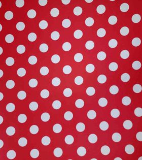 Digital Printed Duchess Satin - Polka Dots - Red