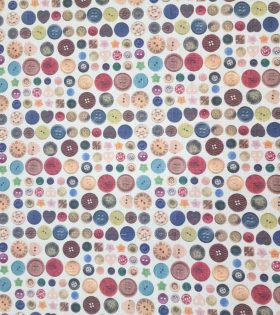 Printed Mini Matt - Buttons - Cream