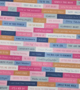Printed Mini Matt - Words - Baby Pink
