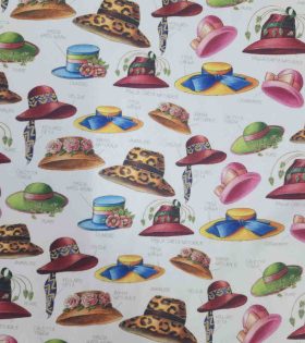 Printed Mini Matt - Fancy Hats - Ivory