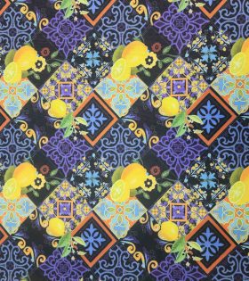 Printed Mini Matt (260607) - Lemons -  Black