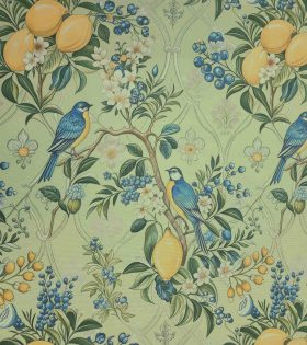 Printed Mini Matt (260606) - Lemon & Birds - Mint