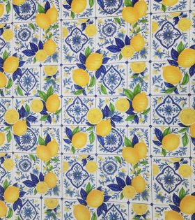 Printed Mini Matt (260608) - Lemons - White
