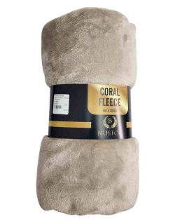 Coral Fleece Throw - Beige