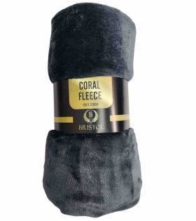Coral Fleece Throw - Charcoal