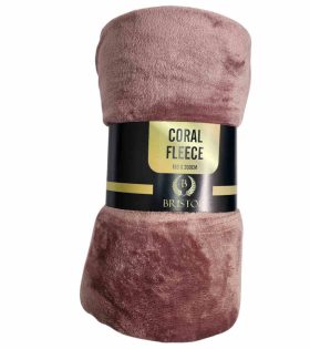 Coral Fleece Throw - Dusty Pink
