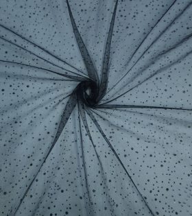 Glitter Raindrop Tulle - Black