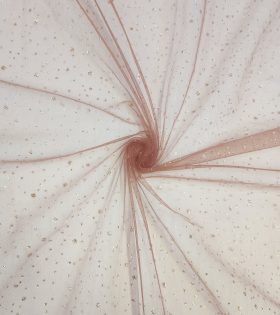 Glitter Raindrop Tulle - Bronze