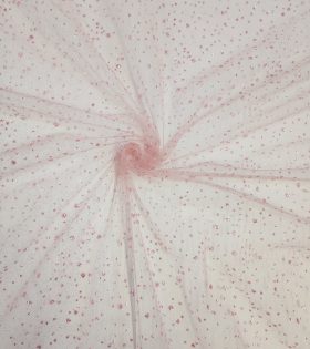 Glitter Raindrop Tulle - Dusty Pink