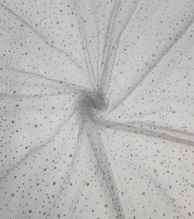 Glitter Raindrop Tulle - Grey
