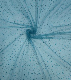 Glitter Raindrop Tulle - Jade