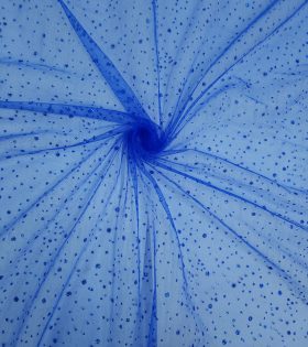 Glitter Raindrop Tulle - Royal Blue