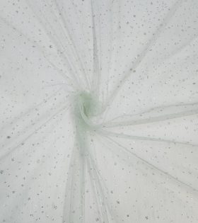 Glitter Raindrop Tulle - Sage